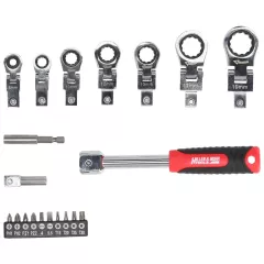 Mecanica - Set chei unghiulare cu clichet DEDRA 17L5001 6&ndash;19 mm CrV, 20 buc, olint.ro