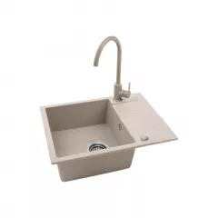 Set chiuveta de granit si baterie, Kuchinox Bon S49B413Y, culoare bej