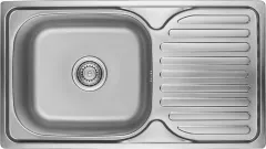 Set chiuveta de inox Orion, finisaj crom, dimensiune 76 x 42 cm + baterie