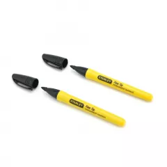 Set marker permanent Stanley negru varf tip dalta /2 bucati 0-47-316