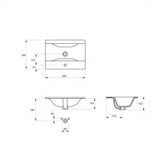 Set masca baie + lavoar Elisa Ontario S801-095, 50 cm, alb