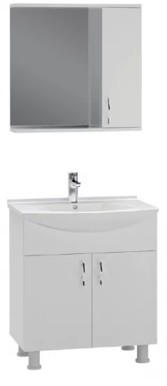 Set mobilier de baie Eco 65, material MDF, culoare alba