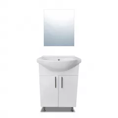 Set mobilier de baie seria 001, latime 55 cm, culoare alba