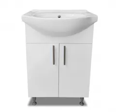Set mobilier de baie seria 001, latime 55 cm, culoare alba