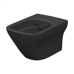 Set WC suspendat Cersanit LARGA Square CleanOn, culoare antracit, capac slim cu soft-close