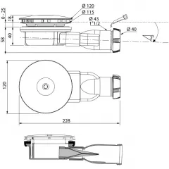 Sifon slim pentru dus, D90