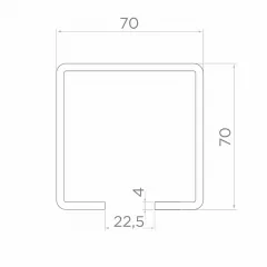 Sina din otel pentru porti culisante FF 60.070, 70x70 mm, lungime 6 m