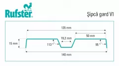 Sipca pentru gard model V1 marca Rufster, grosime 0,45 mm, finisaj gri antracit RAL 7016 MS vopsit pe ambele parti, lungime variabila