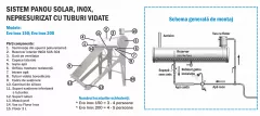 Sistem panou solar nepresurizat cu tuburi vidate EVO INOX 152 l