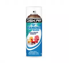 Spray cu vopsea, pentru lemn si metal, Oskar Diamond Gloss, culoare maro deschis, 400 ml