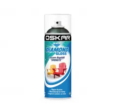 Spray cu vopsea, pentru lemn si metal, Oskar Diamond Gloss, culoare verde, 400 ml
