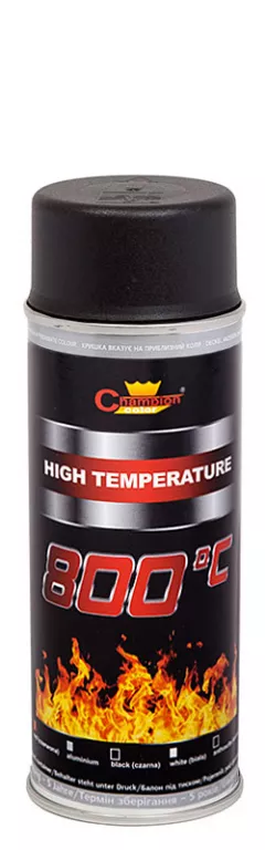 Spray vopsea pentru temperaturi inalte, negru mat, RAL 9011, 400 ml