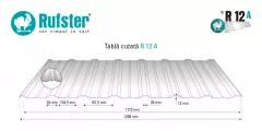 Tabla cutata Rufster R12A Extra 0,55 mm grosime 8017 MPR maro super poliester 1 m