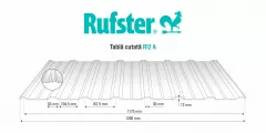 Tabla cutata Rufster R12A Premium 0,5 mm grosime 6020 MS verde-crom mat structurat 1 m