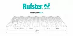 Tabla cutata Rufster R18A Premium 0,5 mm grosime 3011 rosu 1 m