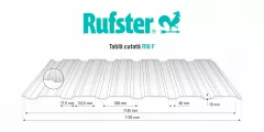 Tabla cutata Rufster R18F Eco 0,45 mm grosime 8019 MS maro-grafit mat structurat 1 m