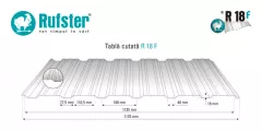 Tabla cutata Rufster R18F Eco 0,45 mm grosime 6020 MS verde-crom mat structurat 1 m