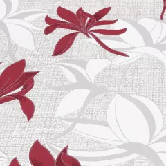Tapet floral, alb, unt, visiniu, cu sclipici, dormitor, Luna II, 1000x53cm