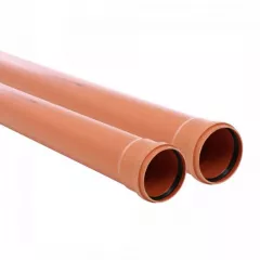 Teava PVC D110 cu 1mufa L6M SN4 dimensiuni 6 m x 31.5 cm culoare portocalie