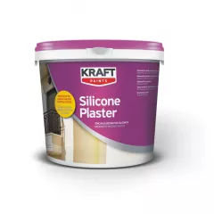 Tencuiala decorativa cu rasina siliconica, elastica, Kraft Plaster Silicone K10 25 kg, 1 mm alb
