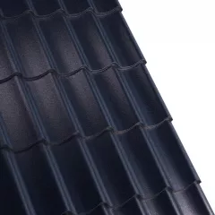 Tigla metalica Rufster Aqua 3D Eco 0,45 mm grosime 9005 MS negru mat structurat 2.2 m 1.2 m
