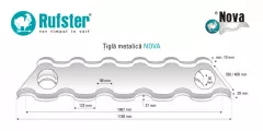 Tigla metalica Rufster Nova Eco 0,45 mm grosime 6005 verde 2.13 m