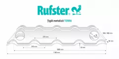Tigla metalica Rufster Terra Eco 0,45 mm grosime 7024 gri-grafit 2.22 m