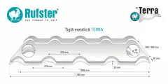 Tigla metalica Rufster Terra Eco 0,45 mm grosime 3005 MS visiniu mat structurat 2.22 m