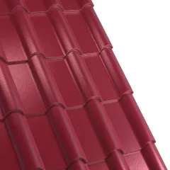 Tigla metalica Rufster Terra Extra 0,55 mm grosime 3005 MPR visiniu super-poliester 2.22 m