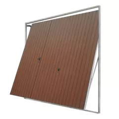 Usa basculanta garaj 2720x2230 mm + usa mica pietonala maro RAL 8017 + Izolatie interioara de polistiren