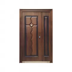 Usa metalica dubla 002, deschidere stanga, dimensiune 120 x 205 cm, grosime 7 cm, culoare stejar auriu