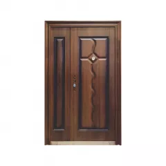 Usa metalica dubla 002, deschidere dreapta, dimensiune 120 x 205 cm, grosime 7 cm, culoare stejar auriu