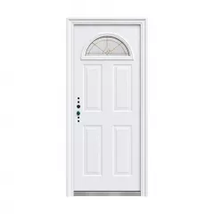 Metalice - Usa metalica de exterior model 043, dreapta, dimensiune 205 x 80 cm, grosime 5 cm, culoare alba, olint.ro