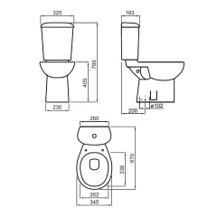Set WC compact Fayans Enjoy WQ6F71110001311, alb, evacuare verticala