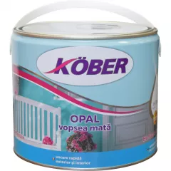 Vopsea alchidica pentru lemn / metal, Kober Opal, interior / exterior,culoare alba, ambalare 2.5 L