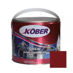 Vopsea alchidica pentru lemn si metal Kober Ideea, culoare grena, ambalare 2.5 L