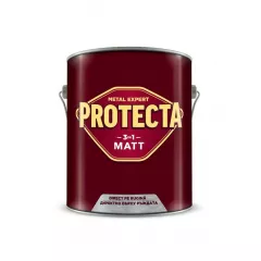 Vopsea alchidica pentru metal Protecta, culoare alb mat, ambalare 0.5 L