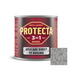 Vopsea alchidica pentru metal Protecta, culoare gri metalic texturat, ambalare 0.5 L