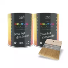 Vopsea decorativa Magic Efect Golden Flame cu efect dune de nisip, 0,9 + 0,9 L + Pensula Cadou