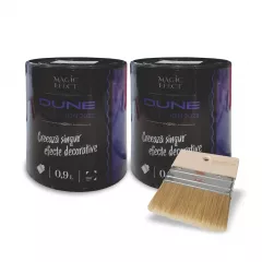 Vopsea decorativa Magic Efect Saphire Sky cu efect dune de nisip, 0,9 + 0,9 L + Pensula Cadou