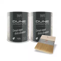 Vopsea decorativa Magic Efect Silver Sand cu efect dune de nisip, 0,9 + 0,9 L + Pensula Cadou