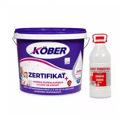 Vopsea lavabila, interior, Kober Zertifikat Plus 17.5 L + Amorsa 4 L Cadou