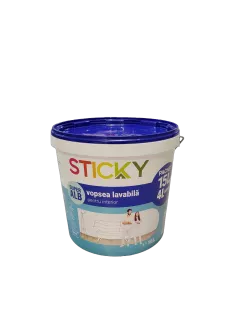 Vopsea lavabila interior, Sticky, alb 15 L