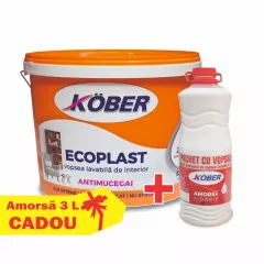 Vopsea lavabila Kober Ecoplast 15 L + Amorsa 3 L Cadou
