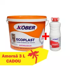 Vopsea lavabila Kober Ecoplast 15 L + amorsa 3 L Cadou