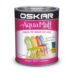 Vopsea pe baza de apa, Oskar Aqua Matt negru 0.6 L