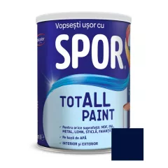 Lacuri & Vopsele - Vopsea pentru lemn, metal si sticla, Spor Totall Paint, pentru interior si exterior, pe baza de apa, ambalare 0,6 L, culoare Atlantic, olint.ro