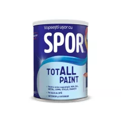 Vopsea pentru lemn, metal si sticla, Spor Totall Paint, pentru interior si exterior, pe baza de apa, ambalare 0,6 L, culoare Rose Quartz