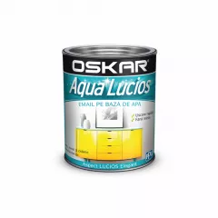 Vopsea pentru lemn / metal/zidarie, Oskar Aqua Lucios, interior / exterior, pe baza de apa,culoare gri nordic, ambalare 2.5 L