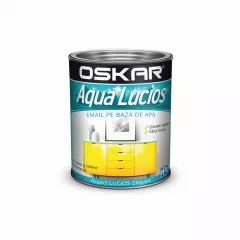 Vopsea pentru lemn / metal/zidarie, Oskar Aqua Lucios, interior / exterior, pe baza de apa,culoare visiniu picant, ambalare 2.5 L